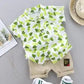 2021 Cartoon Dinosaur Print Toddler Boy Summer Set: Shirt + Pants