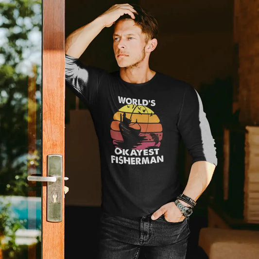 World's Okayest Fisherman Men Long Sleeve Shirt