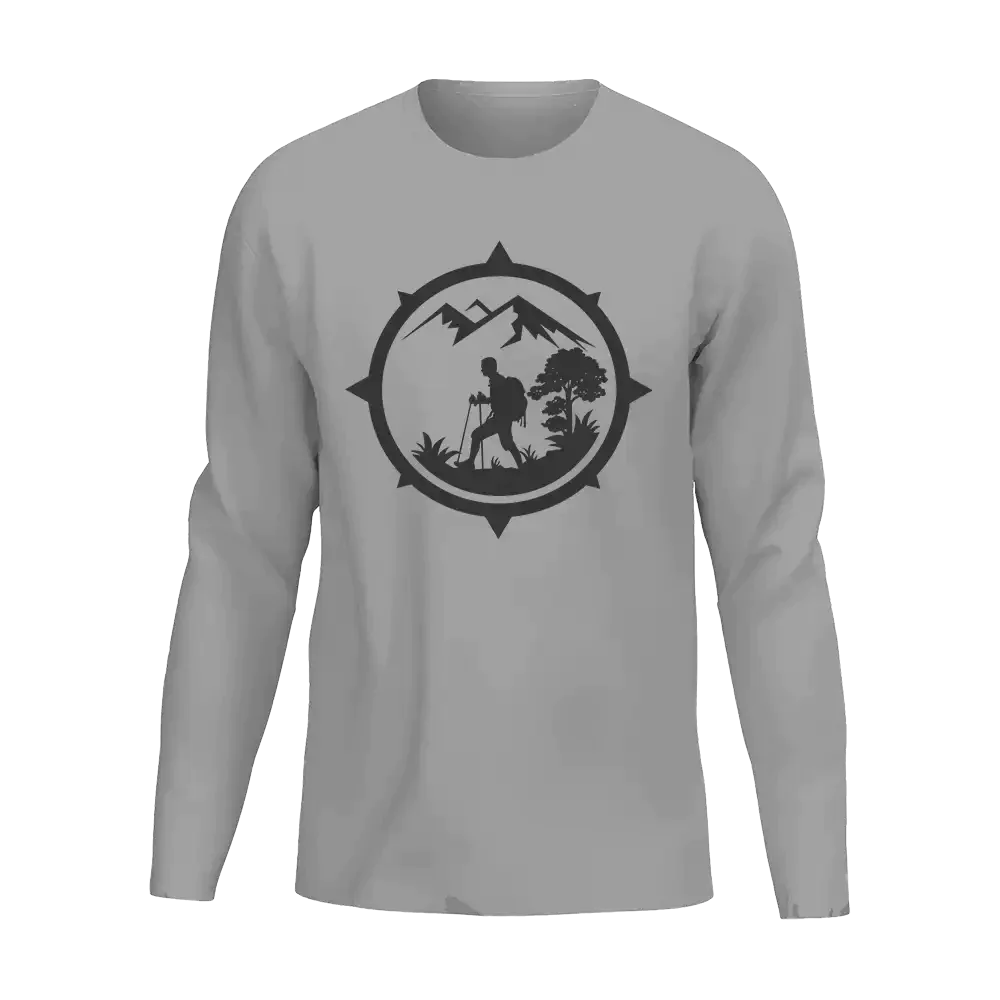 Hiking Mountain Compass Men Long Sleeve Shirt