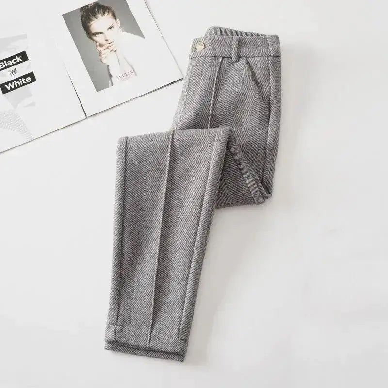 Winter Woolen High Waist Pants