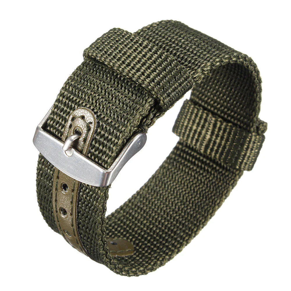 18mm 20mm 22mm 24mm Military Canvas Nylon Wrist Watch Band Strap Bracelet Sport