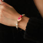 Fashion Original Design Heart Peach Pearl Combination Bracelet Suit