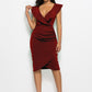Ruched Ruffled Cap Sleeve Dress