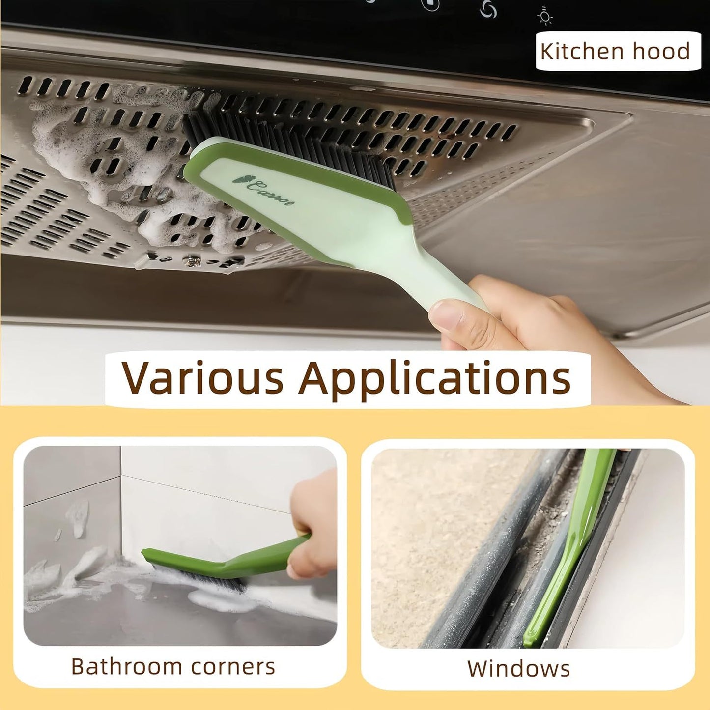 3 In 1 Detachable Household Pet Cleaning Brush Multifunctional Scrub Brush With Hard Bristle And Handle Ideal Crevice Grout Scrubber Brush For Kitchen  Bathroom Window Shoes