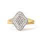 10K Yellow Gold 1/2 Cttw Round And Baguette-cut Diamond Rhombus Head and Halo Ring (I-J Color, I1-I2 Clarity)