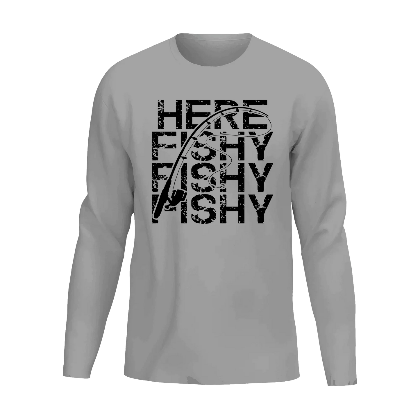 Here Fishy Fishy Men Long Sleeve Shirt