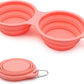 Collapsible Dog Bowls 2 In 1 Foldable Pet Food Water Bowl With Integrated Molding Double Bowl Design  Perfect For Walking Hiking And Camping With Your Dog Or Cat