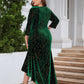Plus Size Ruffle Hem High-Low Dress