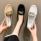 Spring And Autumn New Women's Korean-style Round Toe Low Heel Metal Chain Casual Outdoor