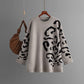 Knitted Brocade Sweater Women's Round Neck Pullover Leopard Print