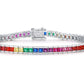 New Rainbow Zircon Bracelet Female S925 Silver