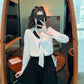 Lapel Tie Professional White Shirt Female Design Sense Shirt Chiffon Shirt