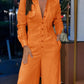 Women's Fashion Polo Collar Casual Solid Color Jumpsuit