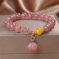 Natural Strawberry Quartz Beaded Bracelet Cute