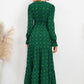 Swiss Dot Tied Surplice Flounce Sleeve Dress