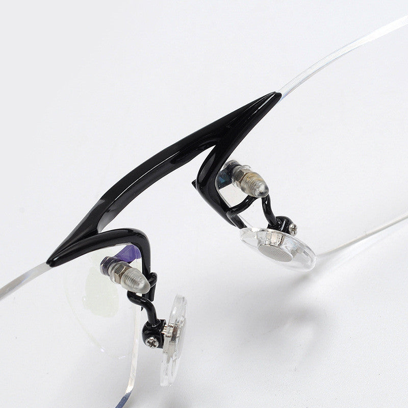 Glasses Frame Rimless Pure Titanium Glasses Frame Women