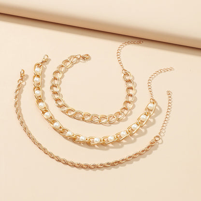 Simple Temperament Personality Trend Pearl 3-piece Bracelet