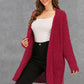 Angel Wings Pocketed Open Front Long Sleeve Cardigan