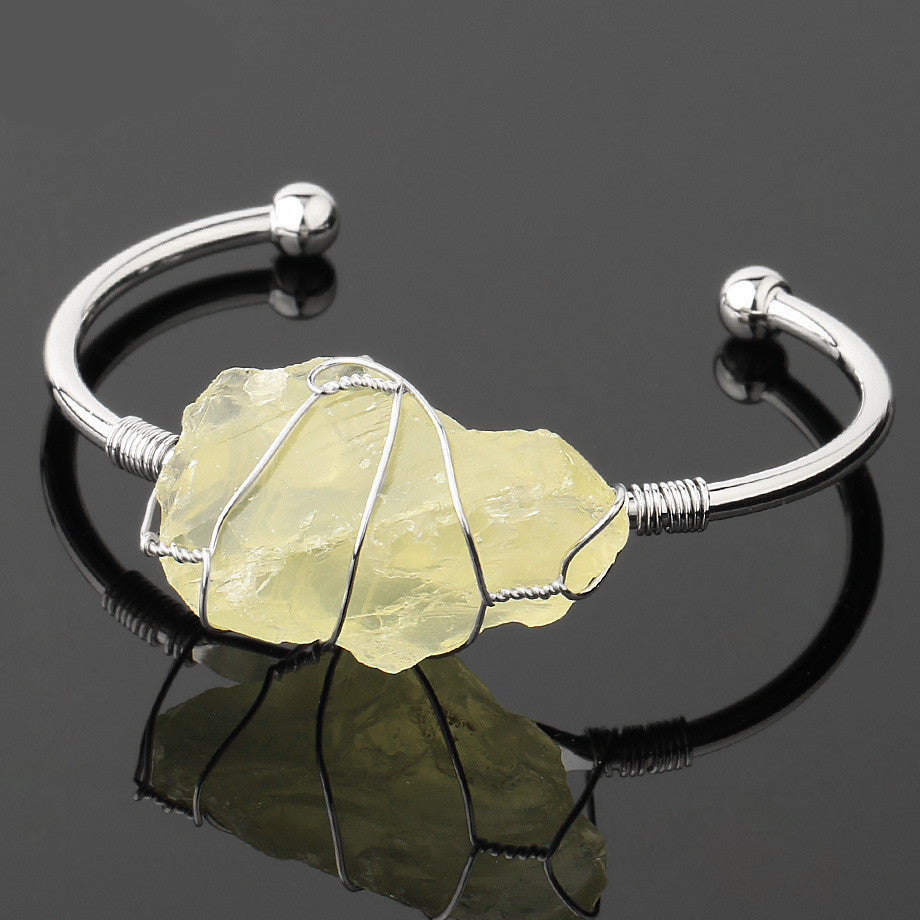 Gold-plated winding amorphous crystal bracelet