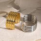 Retro Style 18K Gold Stainless Steel Multi-layer Tube Glossy Bracelet