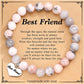 Heart Pendant Handmade Beaded Zebra Bracelet