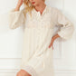 Tie Neck Balloon Sleeve Mini Dress