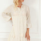 Tie Neck Balloon Sleeve Mini Dress