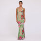 Women's Fashion Printed V-neck Slim Fit Dress