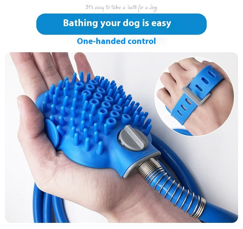 Pet Bathing Gloves Outdoor Shower Dog Bath Silicone Nozzle Hand-held Massage Bath Pet Shower Brush