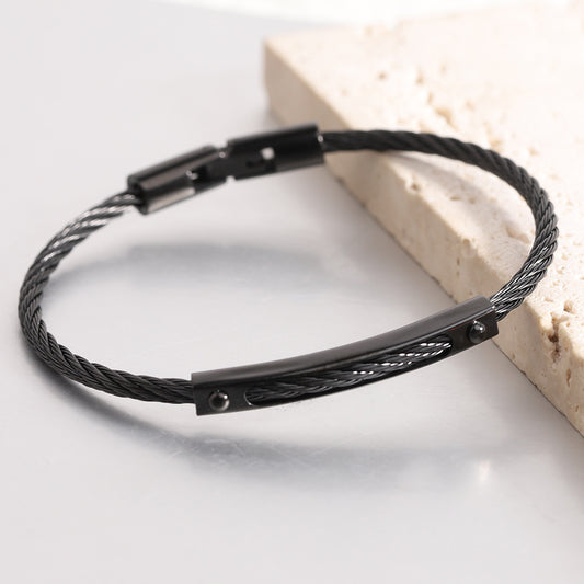 Long All-match Titanium Steel Cable Fashion Steel Wire Openable Bracelet
