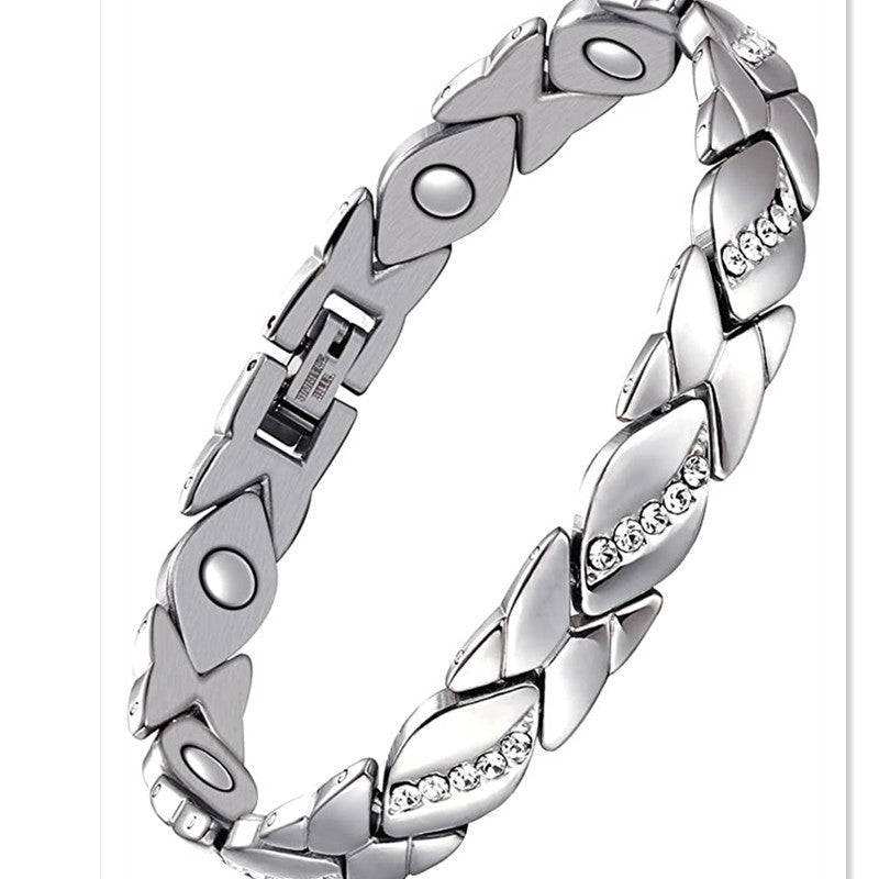 Leaves Diamond Magnet Bracelet Bronze Brushed