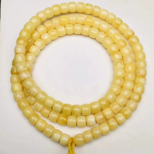 Natural Beeswax Straight Cut Buddha Beads Chicken Oil Crafts Accessories