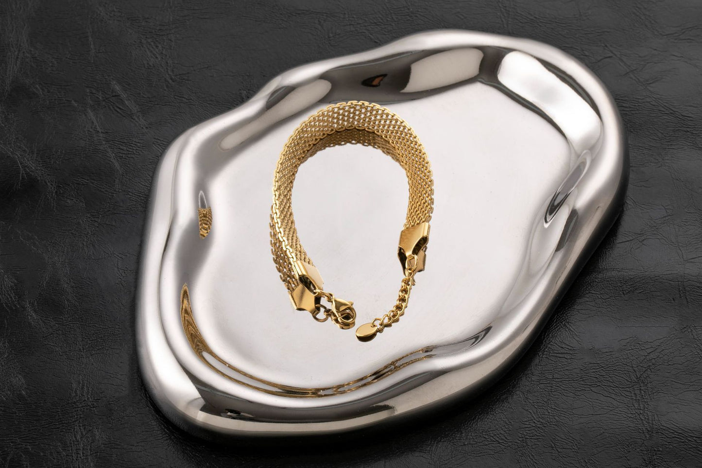 Titanium Steel Woven Bracelet Non-fading Flat Mesh Chain Unisex Bracelet