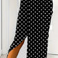 Slit Polka Dot V-Neck Dress