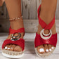 Women's Peep Toe Serpentine Wedges Sandals With Circle Design Casual Summer Shoes
