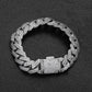 15mm Flip Buckle Double Row Zircon Rhombus Cuban Bracelet