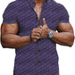 Rhombus Printed Short-sleeved Gentleman Shirt