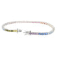 S925 Sterling Silver Stitching Color Zircon Round Diamond Tennis Bracelet Men And Women Couple