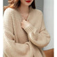 French Retro Mid-length Coat Loose Commute Style Women's Knitted Cardigan