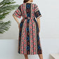 Honey Plus Size Bohemian V-Neck Tie Belt Midi Dress