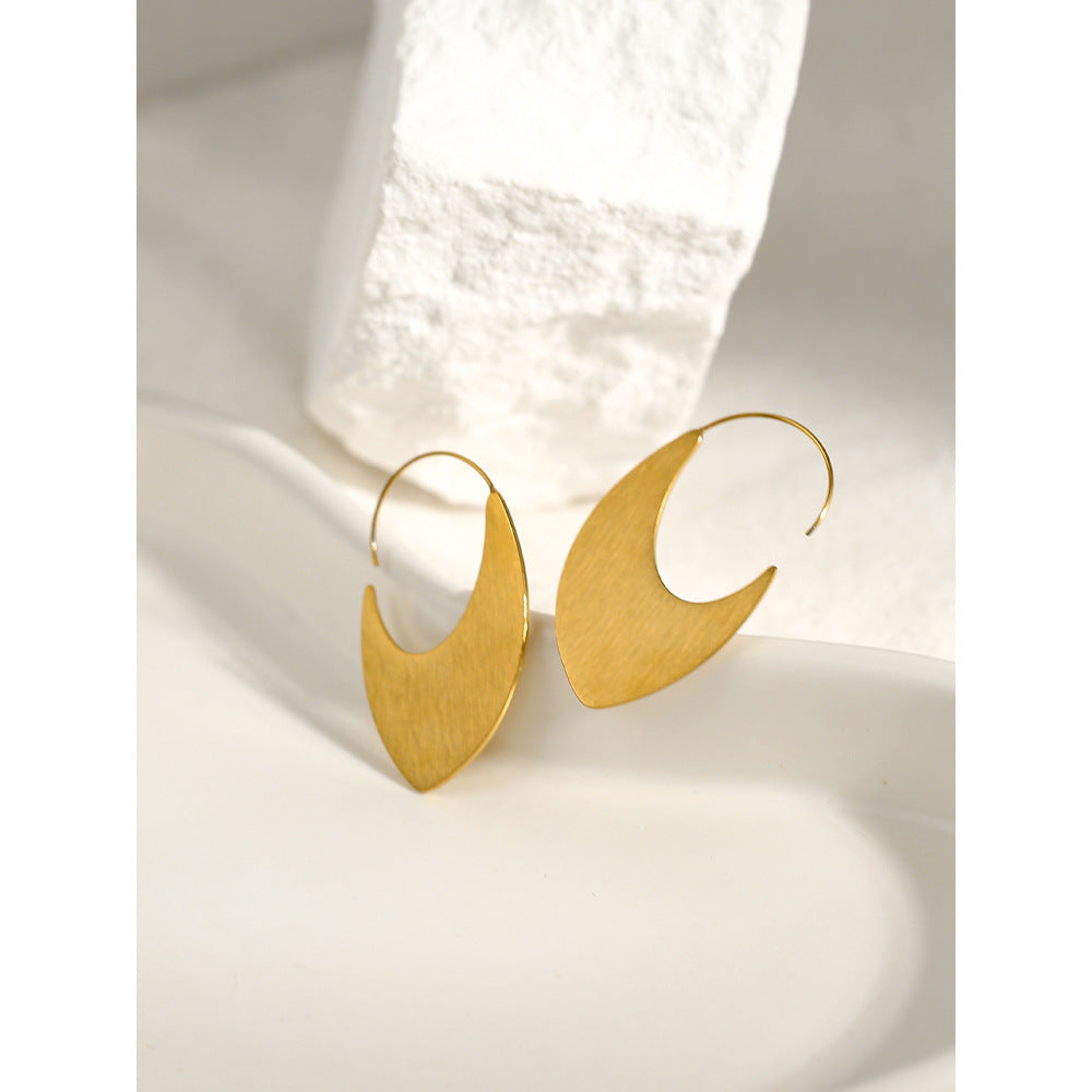 YACHAN 18K Gold PVD Plated Stainless Steel Hoop Earrings For
