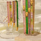 French Retro Square Cubic Zircon Bracelet Necklace For Women