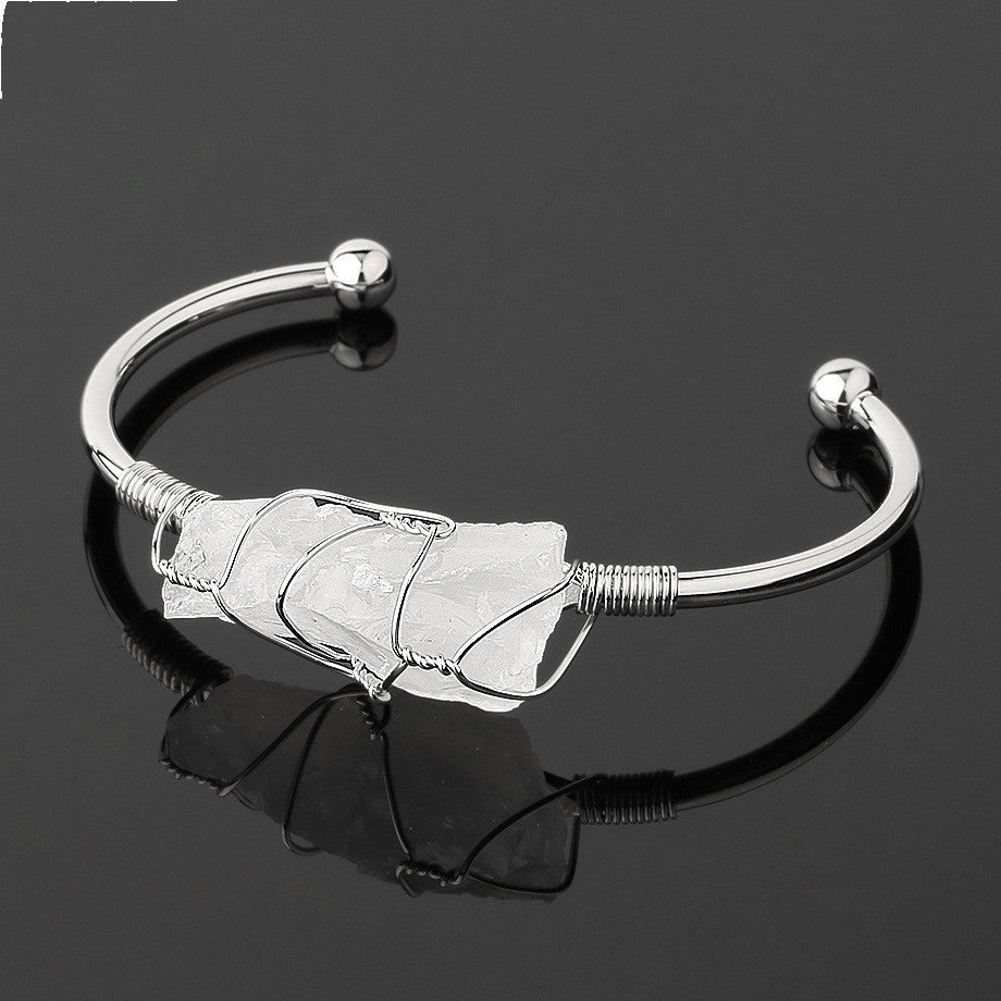 Gold-plated winding amorphous crystal bracelet