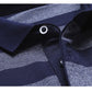 Middle-aged Long-sleeved T-shirt Men's Polo Shirt Lapel Striped Casual Style