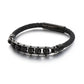 Men's Rotatable Stainless Steel Braided Leather Bracelet