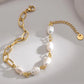 Half Pearl Half Chain Stainless Steel Bracelet