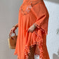 Tassel Cutout Scoop Neck Cover-Up Dress