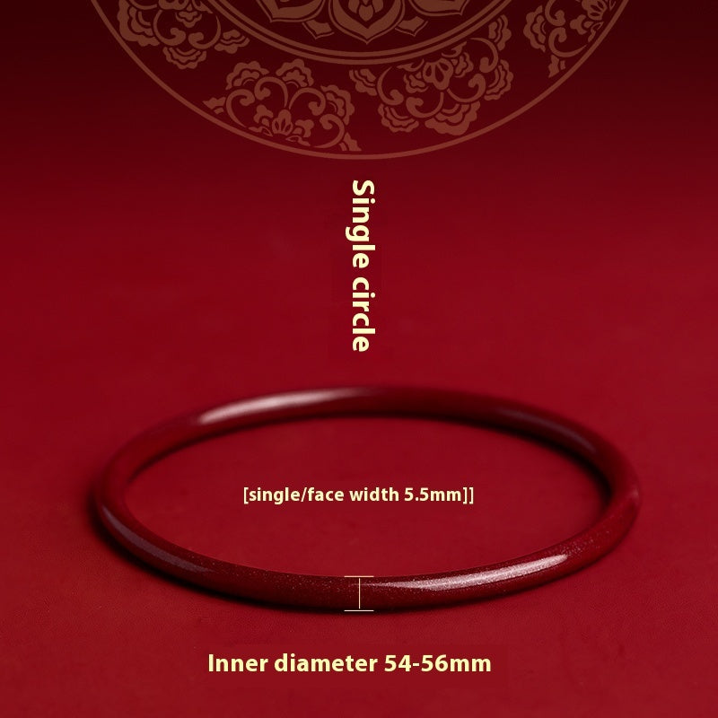 Cinnabar Natural Raw Ore Heart Sutra Bracelet