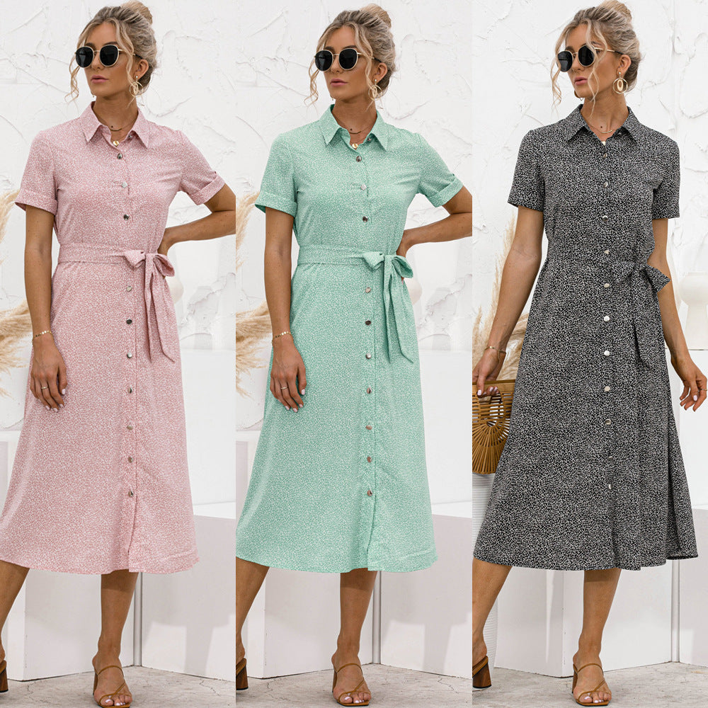 Ladies Shirt Collar Shirt Dress Elegant And Fashionable