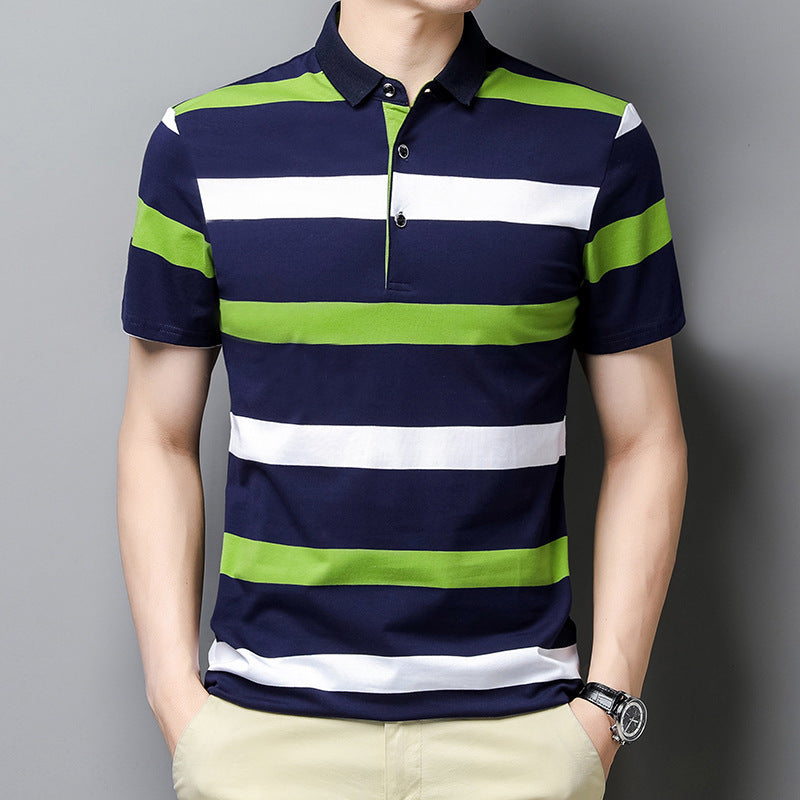 New Men's Clothing Short-sleeved Summer Top T-shirt Solid Color Casual Polo Collar Polo Shirt Casual Half-length Sleeve Versatile Clothes
